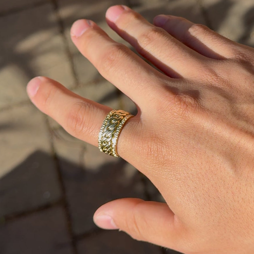 10K Gold Spinning Cuban Ring - Sz 9.5