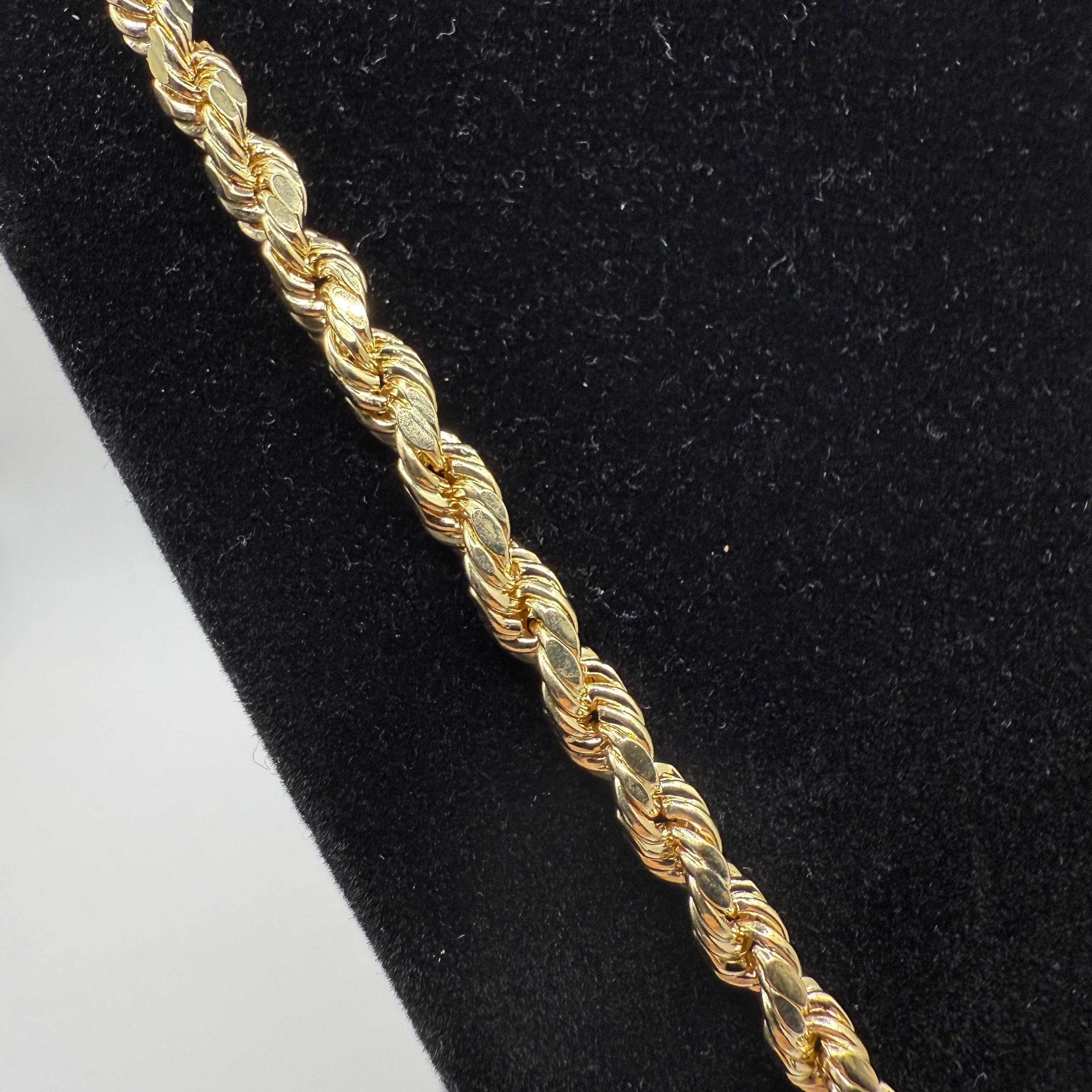 10K Gold Jesus Head + 5mm Hollow Rope Set