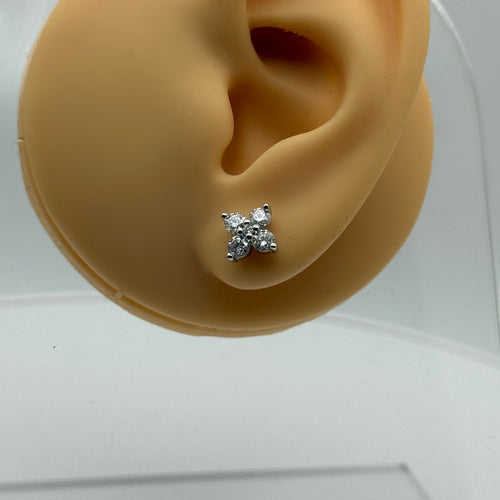 Moissanite 'Flower' Earrings | .925 Silver