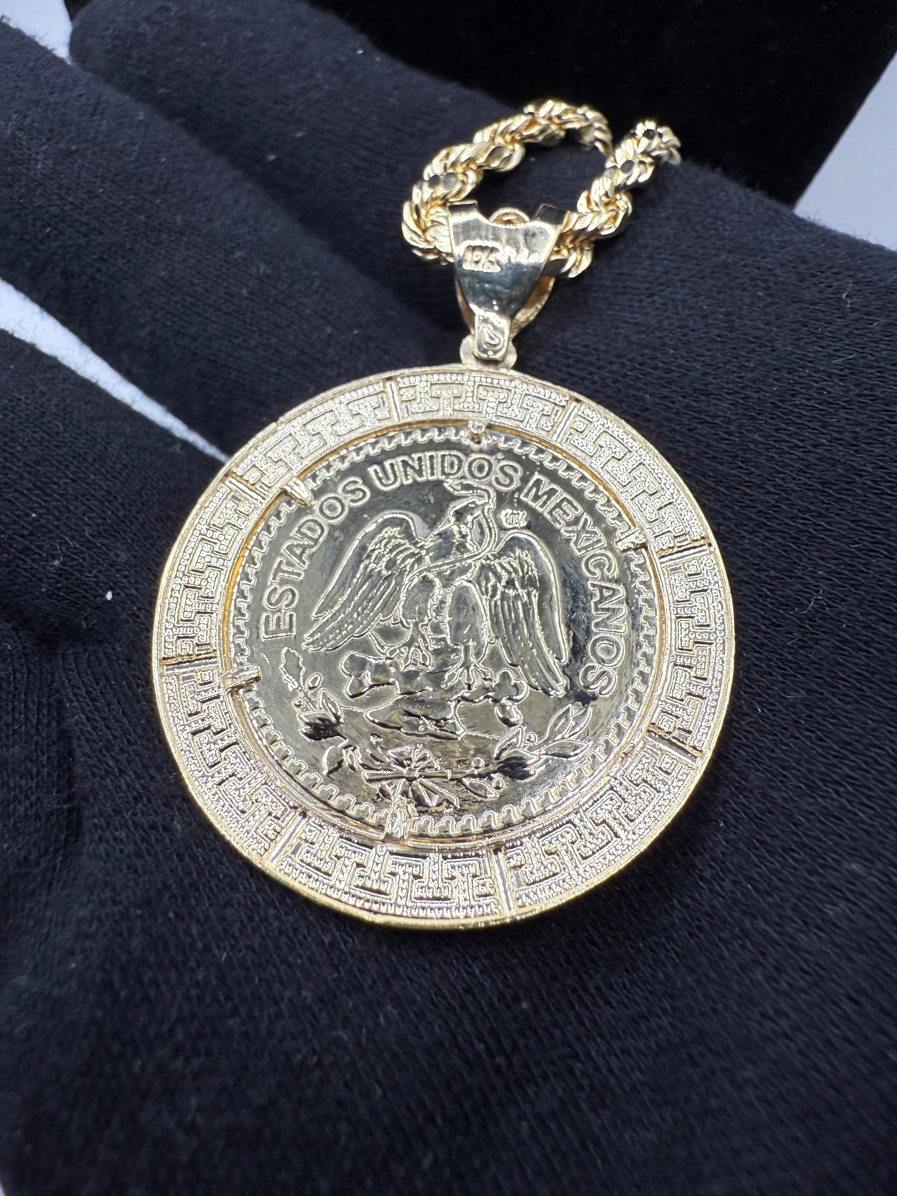 10K Gold Mexican Pesos + 5mm Hollow Rope Set