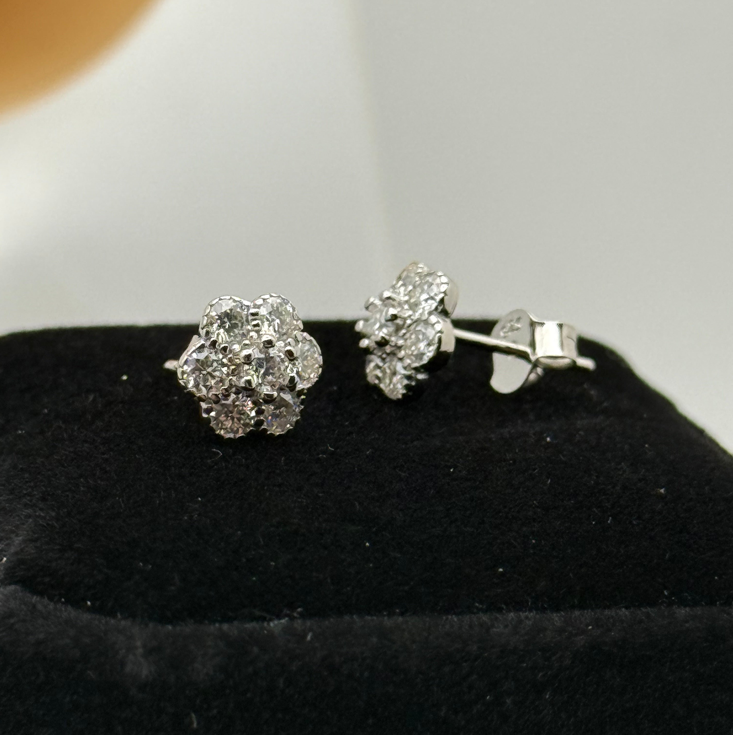 Moissanite 'Cluster Flower' Earrings | .925 Silver