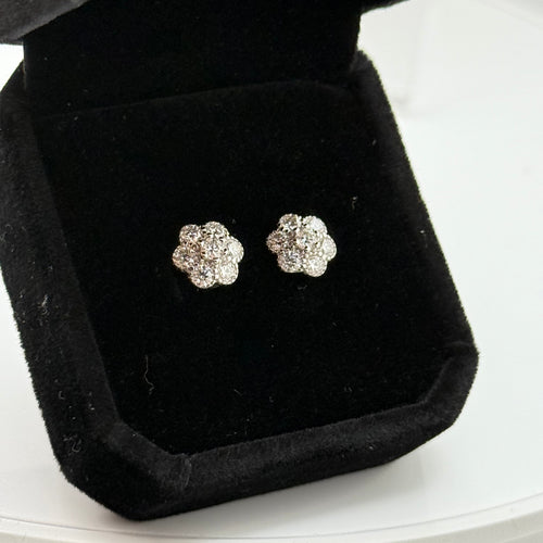 Moissanite 'Cluster Flower' Earrings | .925 Silver