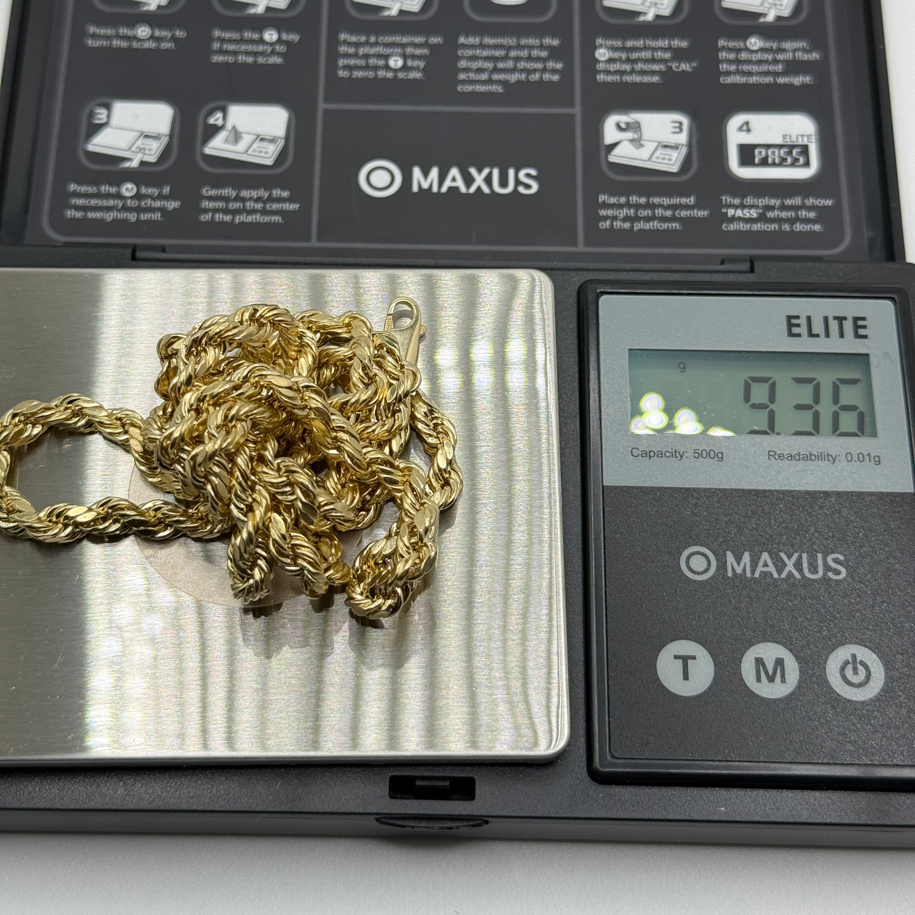 10K Gold 5mm Rope Chain (Hollow)