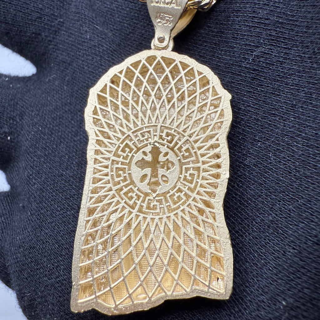 10K Gold Jesus Head + 5mm Hollow Rope Set