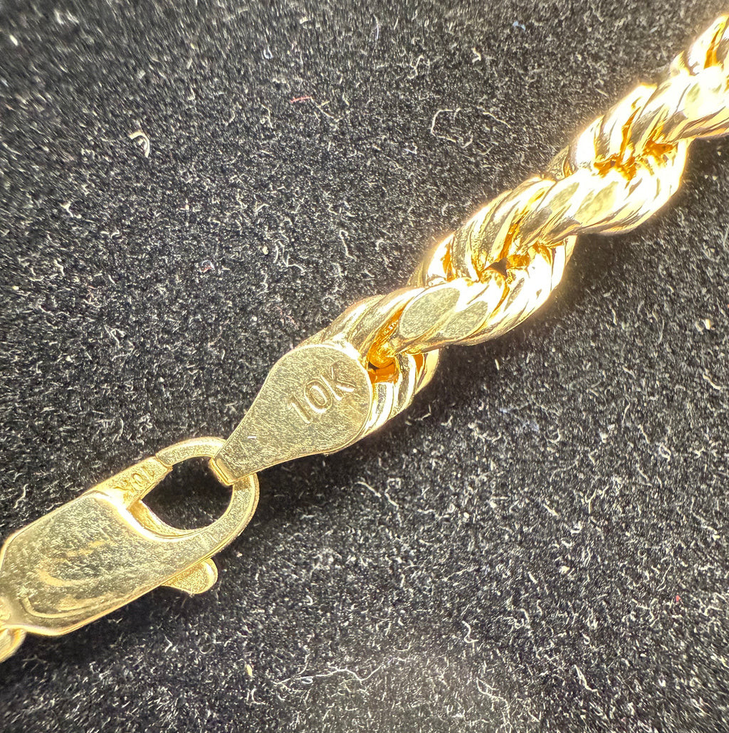 10K Gold Jesus Head + 5mm Hollow Rope Set